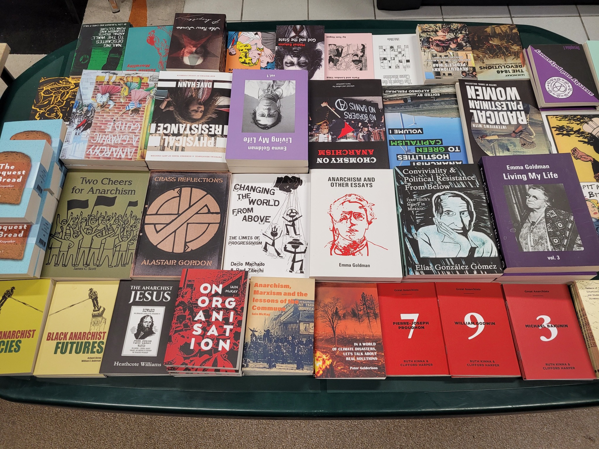 Könyvek a második budapesti anarchista könyvvásáról.